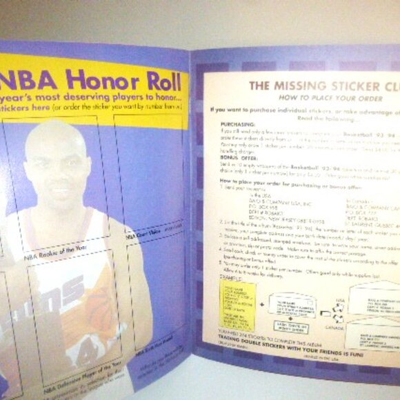 1993-94 Basketball STICKER ALBUM Magazine NBA Collectible Cards - Picture 5 of 6